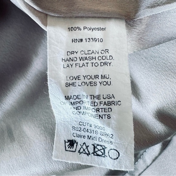 Show Me Your Mumu Claire Midi Dress Satin Bridesmaid Champagne Size XS NWT - Picture 8 of 8